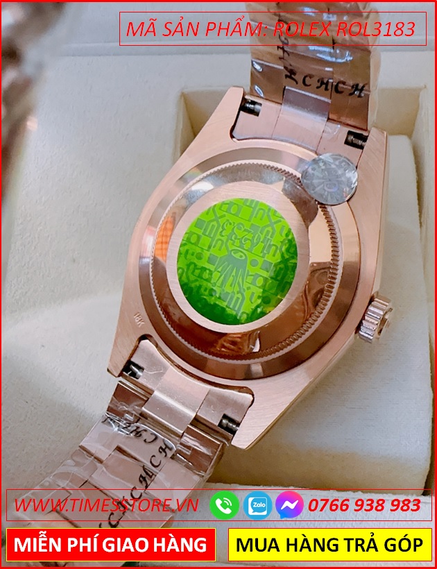 dong-ho-nu-rolex-f1-automatic-2-lich-mat-nau-khia-rose-gold-timesstore-vn