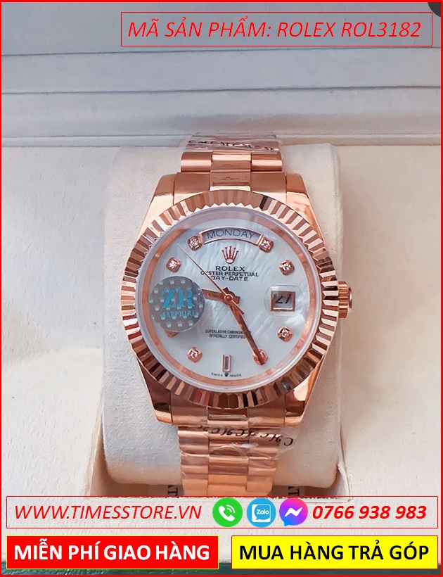 dong-ho-nu-rolex-f1-automatic-2-lich-mat-nieng-khia-day-rose-gold-timesstore-vn