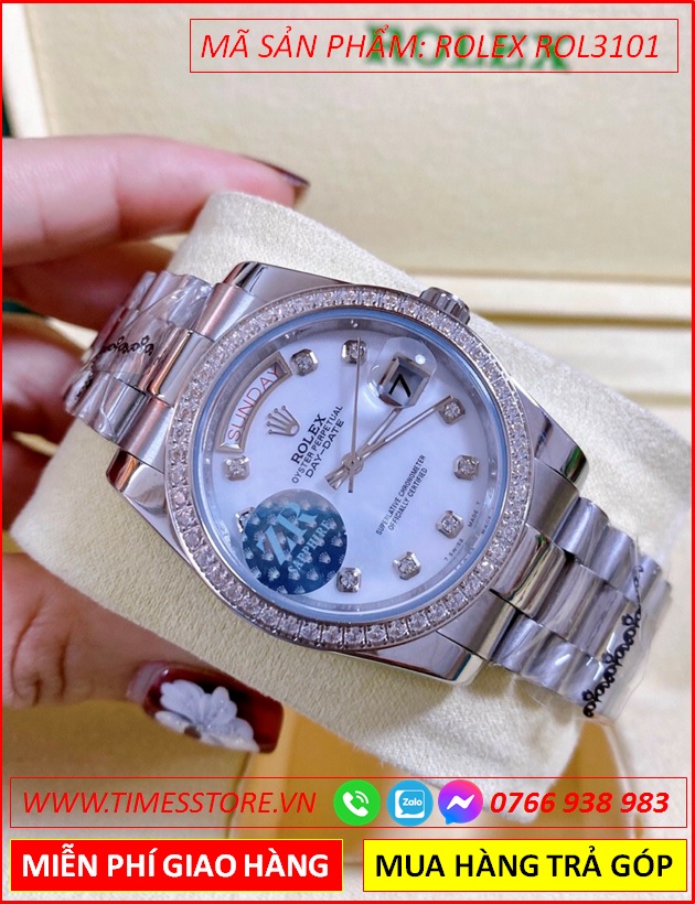 dong-ho-nu-rolex-f1-automatic-2-lich-mat-trang-day-kim-loai-timesstore-vn