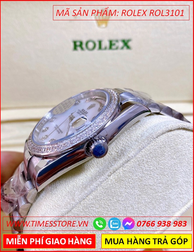 dong-ho-nu-rolex-f1-automatic-2-lich-mat-trang-day-kim-loai-timesstore-vn