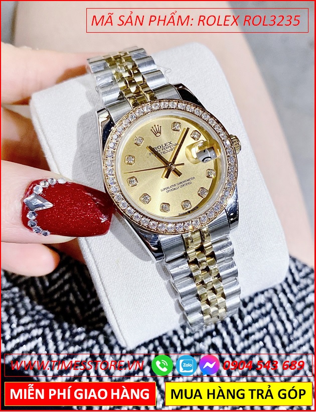 dong-ho-nu-rolex-f1-automatic-mat-dinh-da-day-demi-vang-gold-timesstore-vn