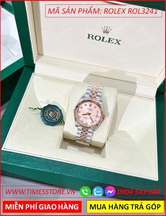 dong-ho-nu-rolex-f1-automatic-mat-hong-nieng-khia-day-demi-rose-gold-timesstore-vn