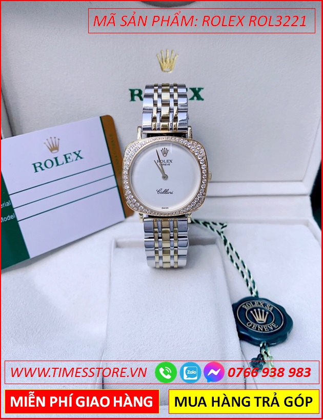 dong-ho-nu-rolex-f1-cellini-mat-vuong-trang-day-demi-timesstore-vn