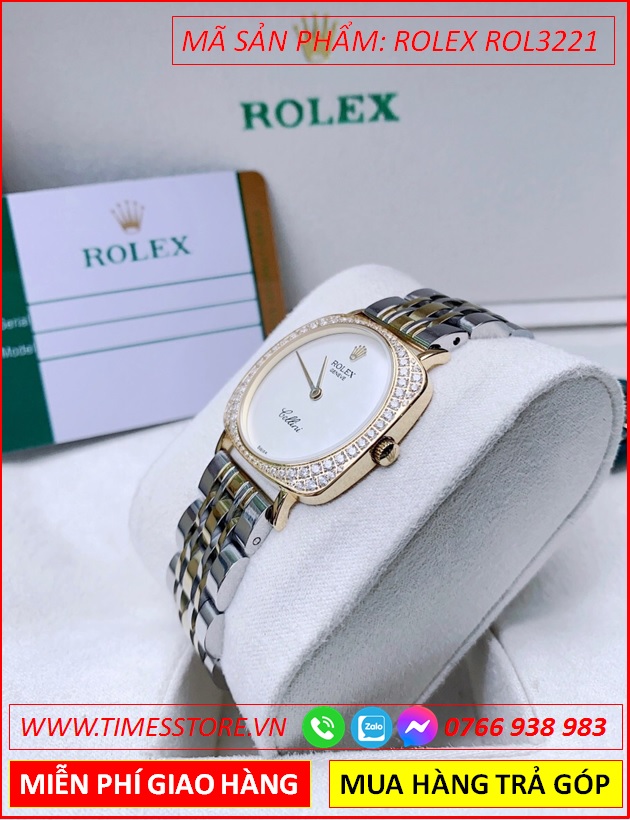 dong-ho-nu-rolex-f1-cellini-mat-vuong-trang-day-demi-timesstore-vn