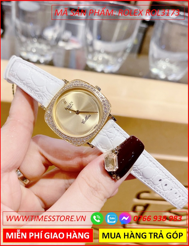 dong-ho-nu-rolex-f1-cellini-mat-vuong-vang-gold-day-da-trang-timesstore-vn