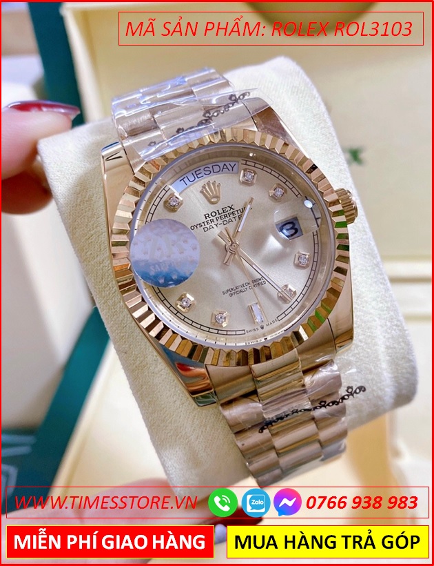 dong-ho-nu-rolex-f1-co-2-lich-mat-vang-nieng-khia-day-vang-gold-timesstore-vn