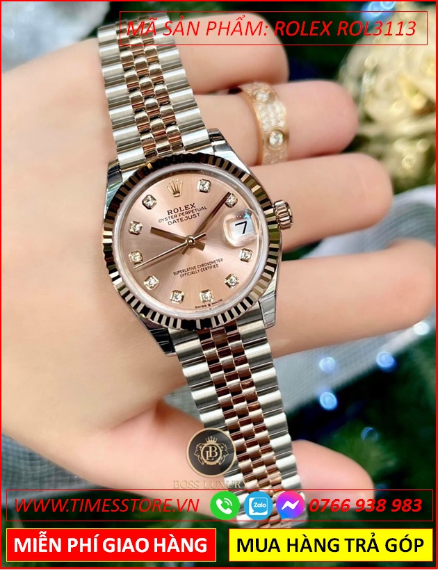 dong-ho-nu-rolex-f1-mat-khia-rose-gold-day-demi-timesstore-vn