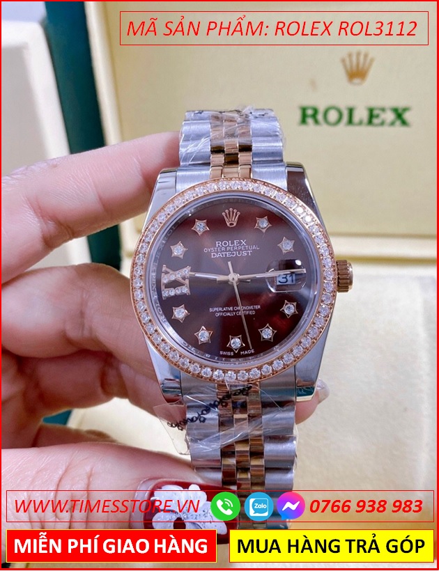 dong-ho-nu-rolex-f1-mat-nau-dinh-da-rose-gold-day-demi-timesstore-vn