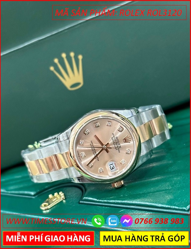 dong-ho-nu-rolex-f1-mat-tron-hong-day-kim-loai-demi-timesstore-vn