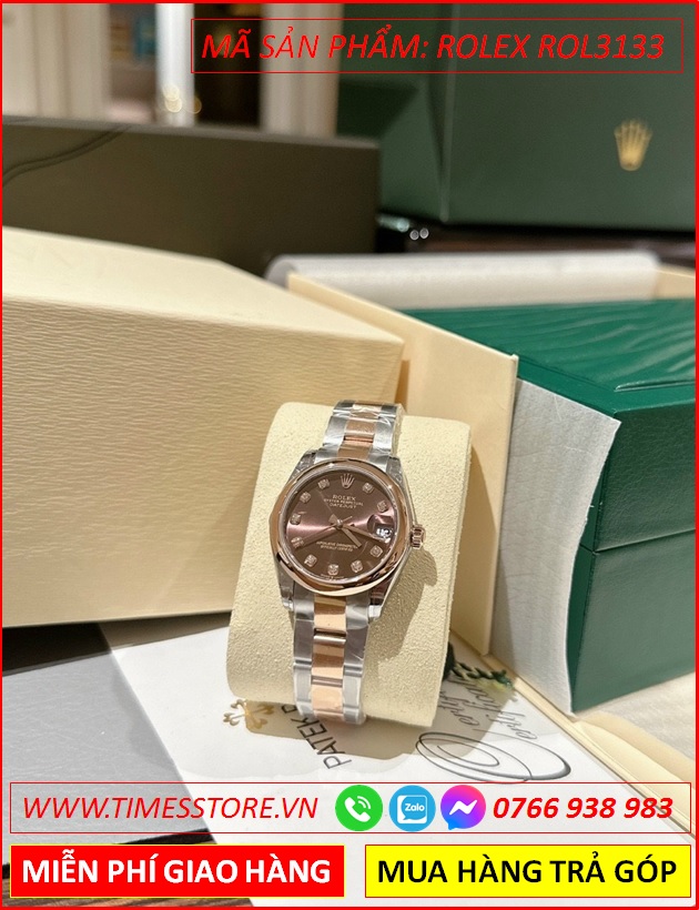 dong-ho-nu-rolex-f1-mat-tron-nau-day-kim-loai-demi-timesstore-vn