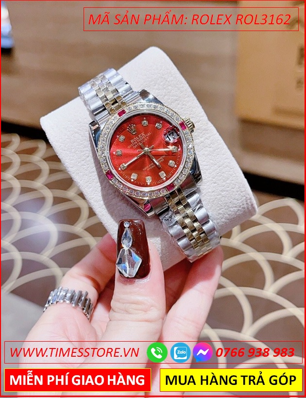 dong-ho-nu-rolex-f1-oyster-datejust-mat-do-day-demi-timesstore-vn