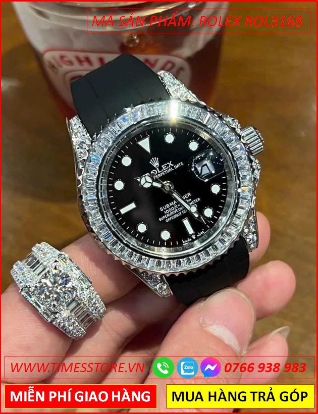 dong-ho-nu-rolex-f1-submariner-mat-dinh-da-day-sillicone-timesstore-vn