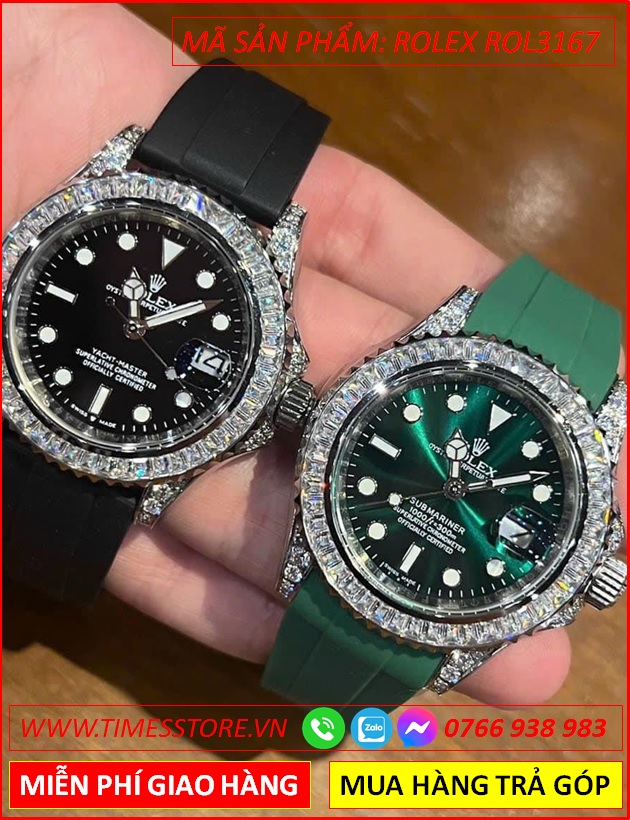 dong-ho-nu-rolex-f1-submariner-mat-dinh-da-sillicone-xanh-timesstore-vn