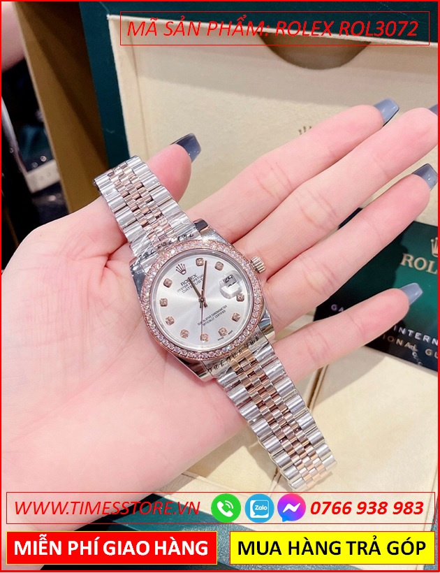 dong-ho-nu-rolex-lady-date-just-f1-automatic-day-kim-loai-demi-timesstore-vn