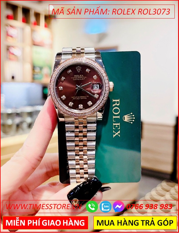 dong-ho-nu-rolex-lady-date-just-f1-automatic-mat-nau-day-demi-timesstore-vn