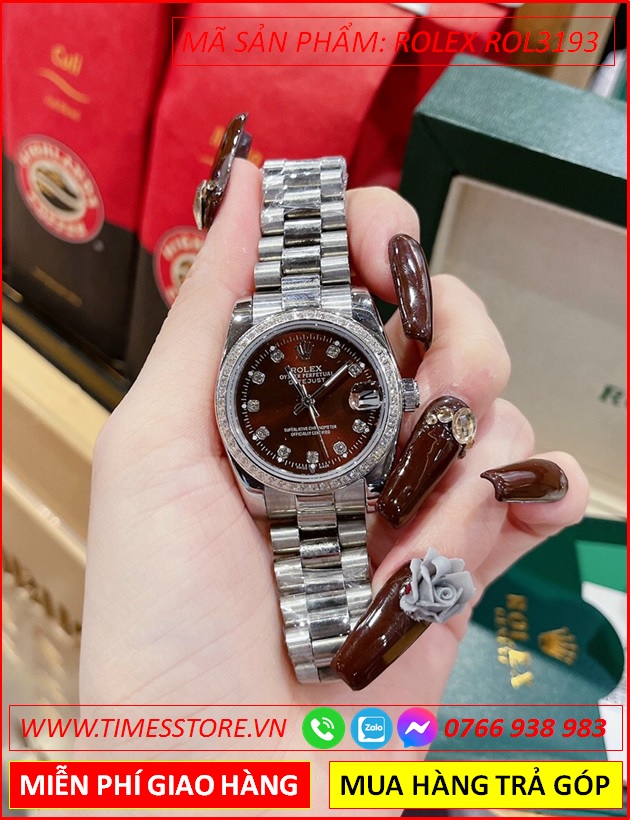 dong-ho-nu-rolex-mat-do-dinh-da-day-kim-loai-timesstore-vn