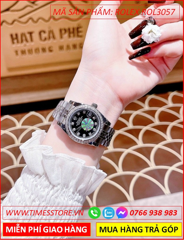 dong-ho-nu-rolex-sieu-cap-f1-mat-den-dinh-da-day-kim-loai-timesstore-vn