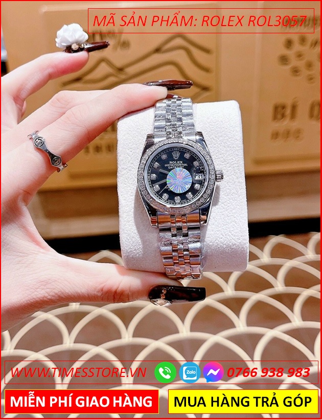 dong-ho-nu-rolex-sieu-cap-f1-mat-den-dinh-da-day-kim-loai-timesstore-vn