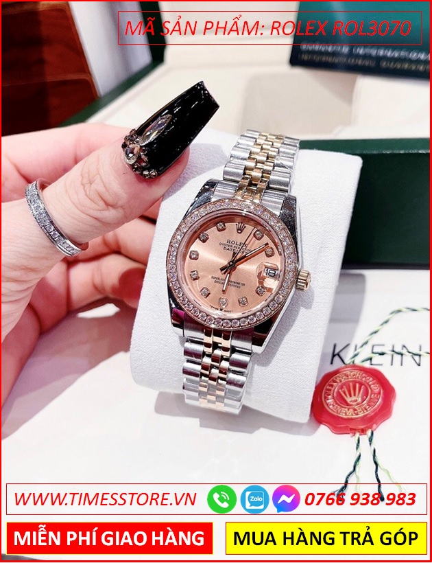 dong-ho-nu-rolex-sieu-cap-f1-mat-mau-hong-day-demi-timesstore-vn