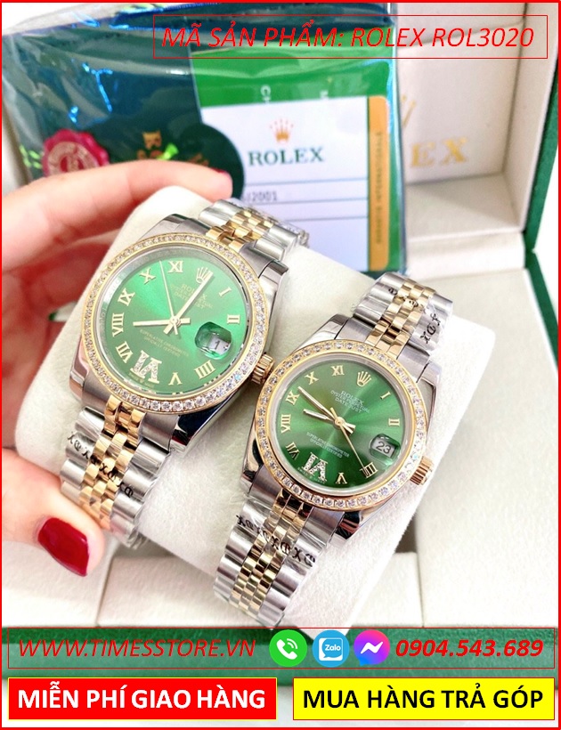 dong-ho-nu-rolex-sieu-cap-replica-1-1-mat-xanh-swarovski-vang-gold-dep-gia-re-timesstore-vn