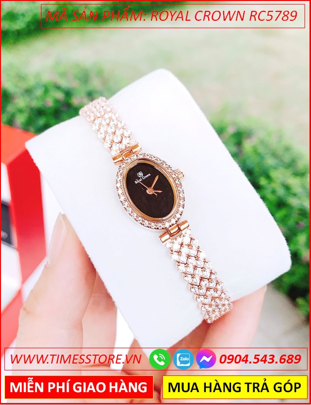 dong-ho-nu-royal-crown-mat-elip-day-kim-loai-rose-gold-timesstore-vn