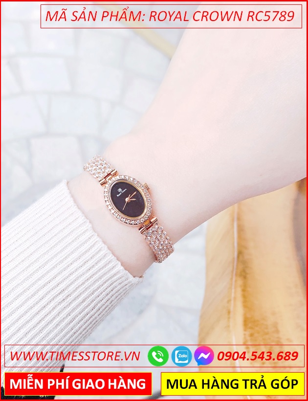 dong-ho-nu-royal-crown-mat-elip-day-kim-loai-rose-gold-timesstore-vn