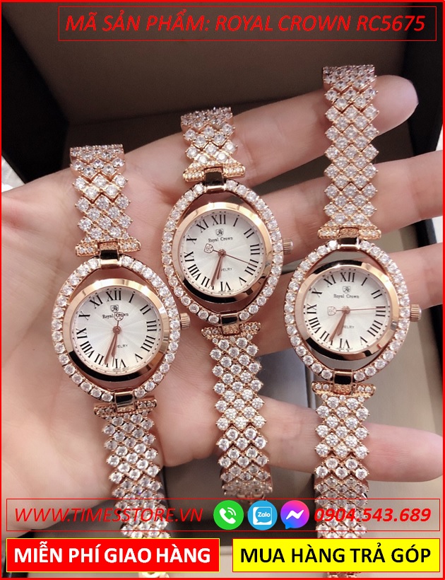 dong-ho-nu-royal-crown-mat-tron-trang-xoay-day-full-da-rose-gold-dep-gia-re-timesstore-vn