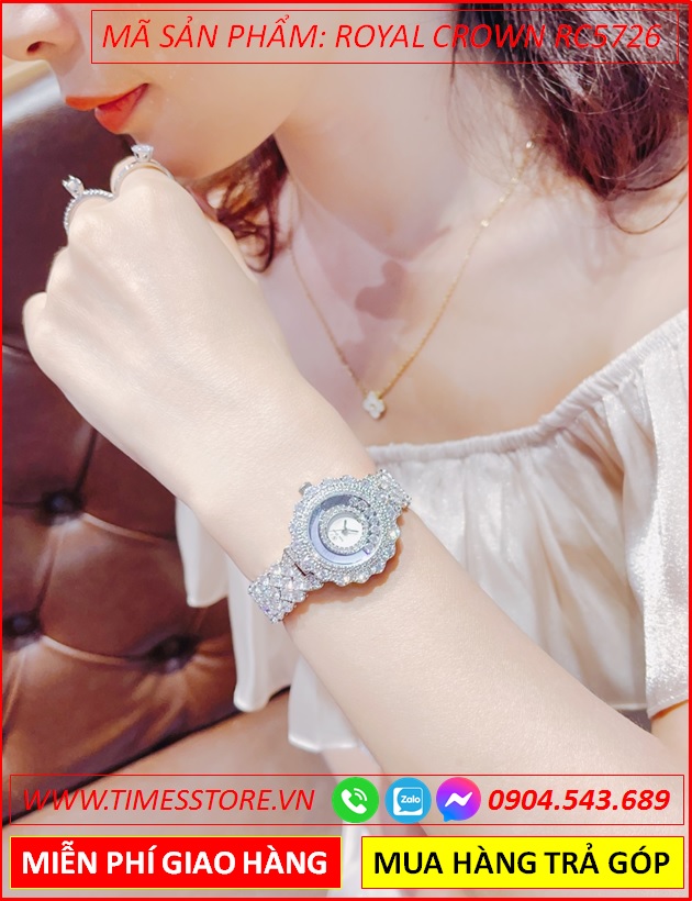 dong-ho-nu-royal-crown-tua-chopard-mat-tron-day-dinh-full-da-timesstore-vn