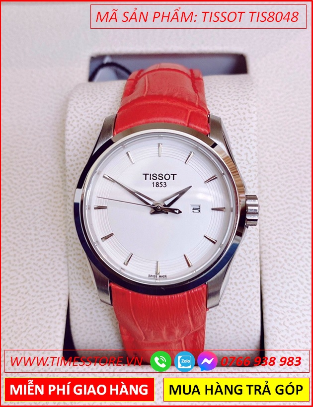 Wow Đẹp quá |Đồng hồ Nữ Tissot Mặt Tròn Dây Da Đỏ