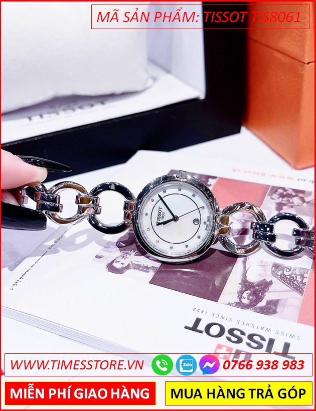 dong-ho-nu-tissot-flamingo-mat-tron-trang-lac-tay-timesstore-vn