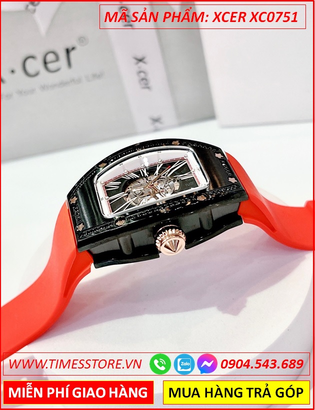 dong-ho-nu-xcer-automatic-lo-co-skeleton-full-den-silicone-do-timesstore-vn