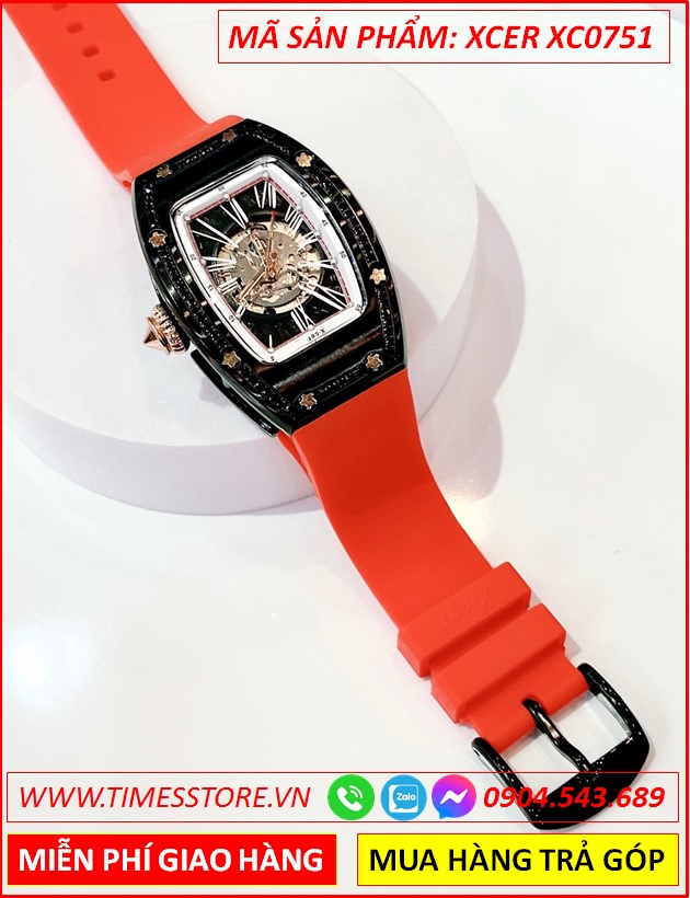 dong-ho-nu-xcer-automatic-lo-co-skeleton-full-den-silicone-do-timesstore-vn