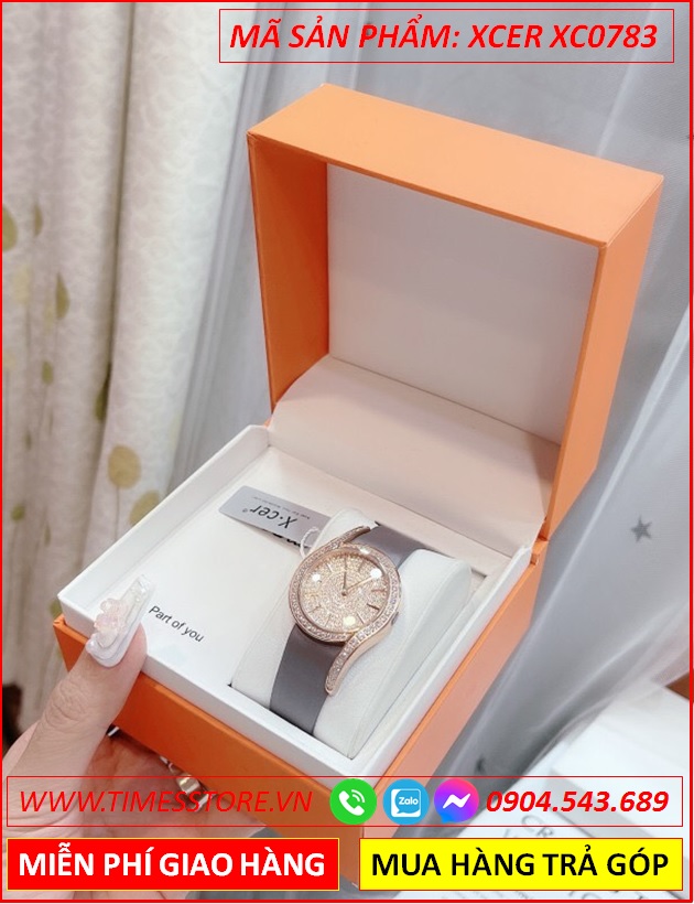 dong-ho-nu-xcer-mat-full-da-rose-gold-hinh-chu-s-day-da-xam-timesstore-vn