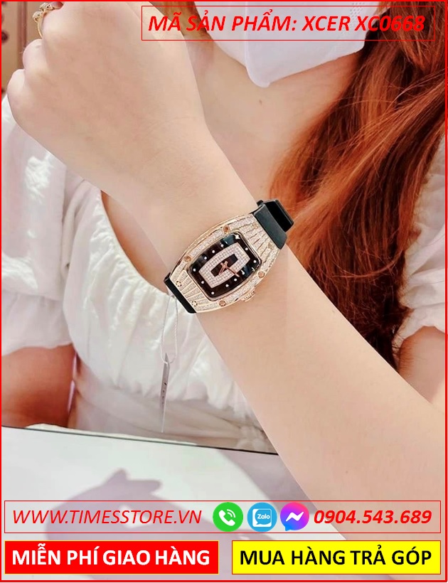 dong-ho-nu-xcer-mat-oval-da-swarovski-rose-gold-day-silicone-timesstore-vn