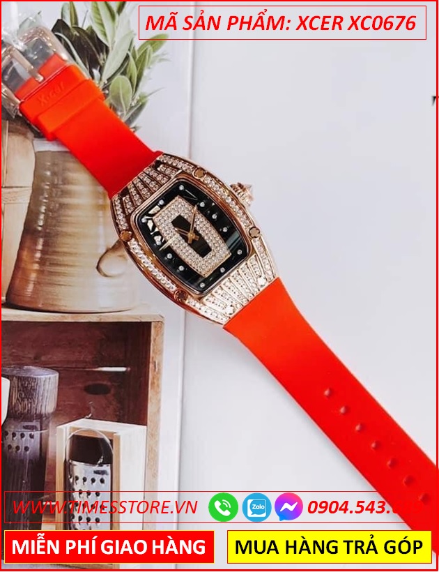 dong-ho-nu-xcer-mat-oval-dinh-da-rose-gold-day-silicone-do-timesstore-vn
