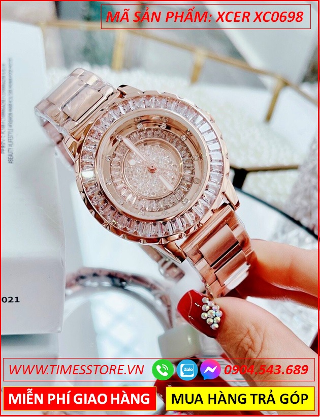 dong-ho-nu-xcer-mat-tron-pha-le-day-kim-loai-rose-gold-timesstore-vn