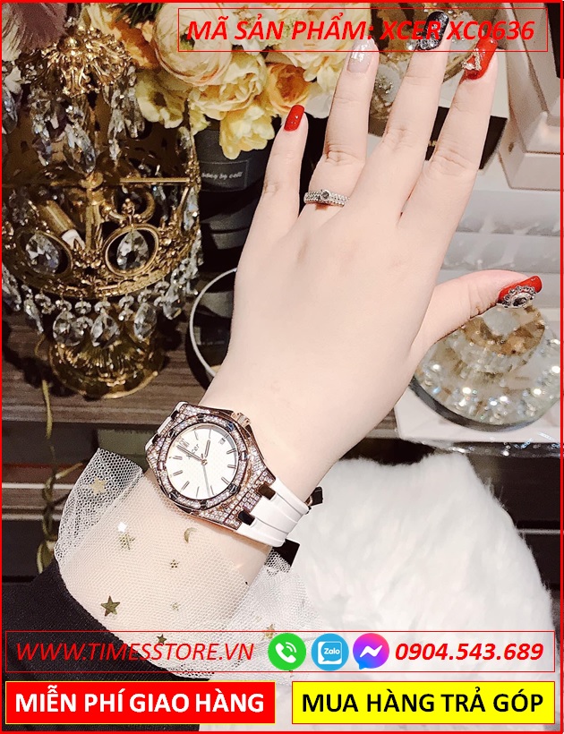 dong-ho-nu-xcer-tua-hublot-da-swarovski-rose-gold-day-cao-su-trang-timesstore-vn