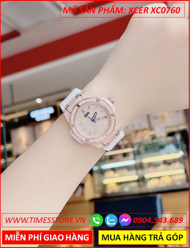 dong-ho-nu-xcer-tua-hublot-mat-full-da-rosse-gold-day-sillicone-trang-timesstore-vn