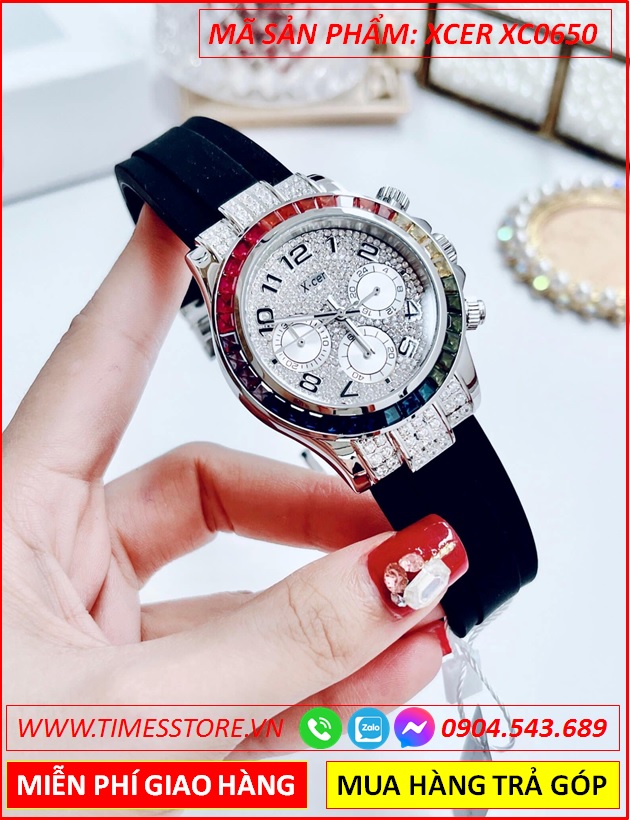 dong-ho-nu-xcer-tua-rolex-dinh-da-nhieu-mau-day-silicone-timesstore-vn