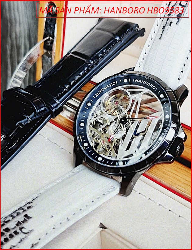 set-dong-ho-nam-hanboro-automatic-mat-tron-lo-may-day-da-trang-chinh-hang-dep-timesstore-vn