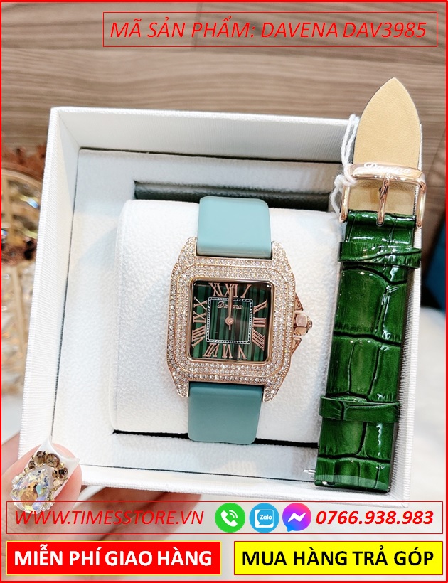 set-dong-ho-nu-davena-mat-vuong-xanh-dinh-da-swarovski-rose-gold-day-silicon-xanh-duong-dep-gia-re-timesstore-vn