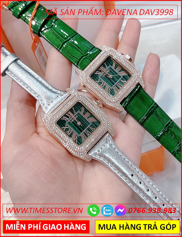 set-dong-ho-nu-davena-mat-vuong-xanh-la-dinh-da-swarovski-rose-day-da-nhu-bac-dep-gia-re-timesstore-vn