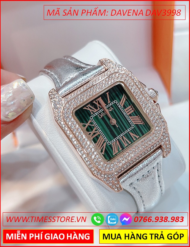 set-dong-ho-nu-davena-mat-vuong-xanh-la-dinh-da-swarovski-rose-day-da-nhu-bac-dep-gia-re-timesstore-vn
