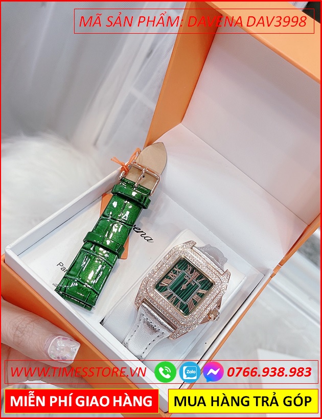 set-dong-ho-nu-davena-mat-vuong-xanh-la-dinh-da-swarovski-rose-day-da-nhu-bac-dep-gia-re-timesstore-vn