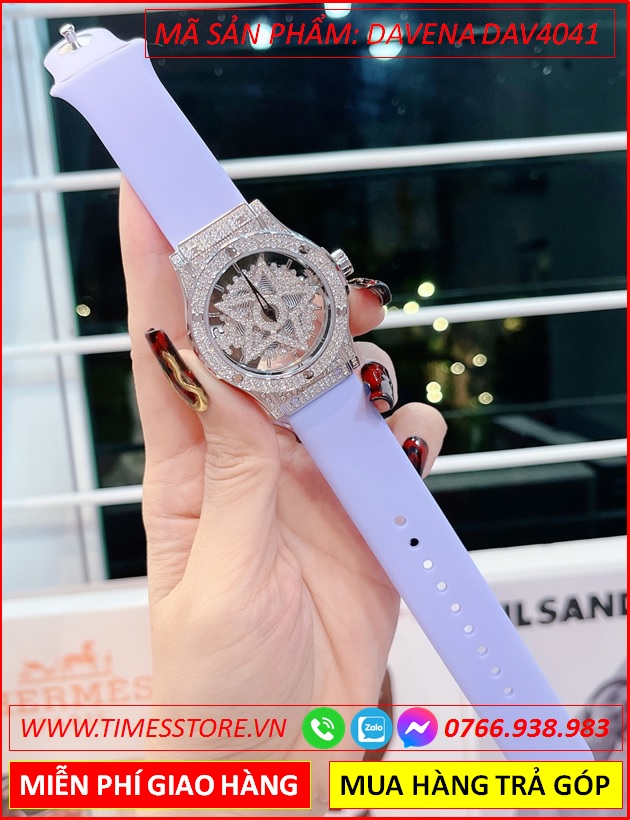 set-dong-ho-nu-davena-ngoi-sao-5-canh-mat-xoay-da-swarovski-silver-day-cao-su-mau-xanh-dep-gia-re-timesstore-vn