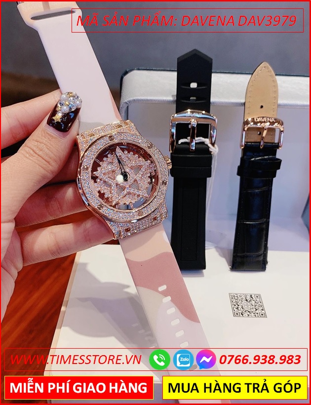set-dong-ho-nu-davena-ngoi-sao-dinh-da-swarovski-rose-gold-day-cao-su-hong-dep-gia-re-timesstore-vn