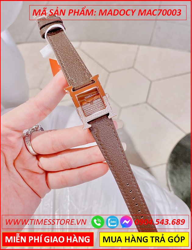 set-dong-ho-nu-madocy-mat-vuong-tua-hermes-dinh-da-rose-gold-day-da-nau-thoi-trang-dep-timesstore-vn