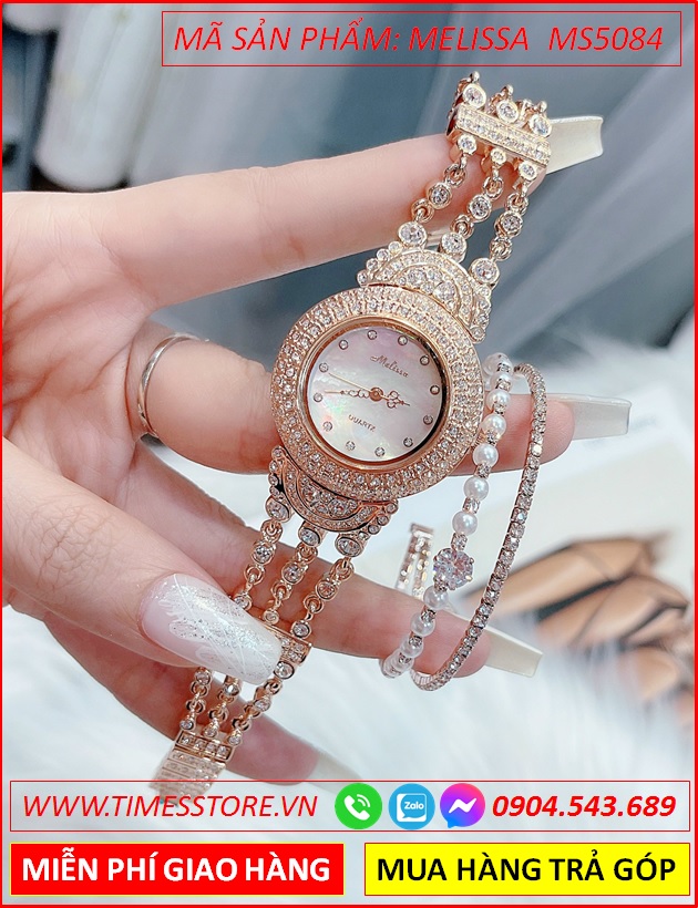 set-dong-ho-nu-melissa-mat-tron-vong-tay-dinh-da-rose-gold-timesstore-vn