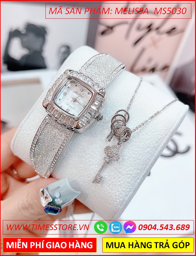 set-dong-ho-nu-melissa-mat-vuong-vien-da-ong-lac-tay-full-da-silver-thoi-trang-dep-gia-re-timesstore-vn