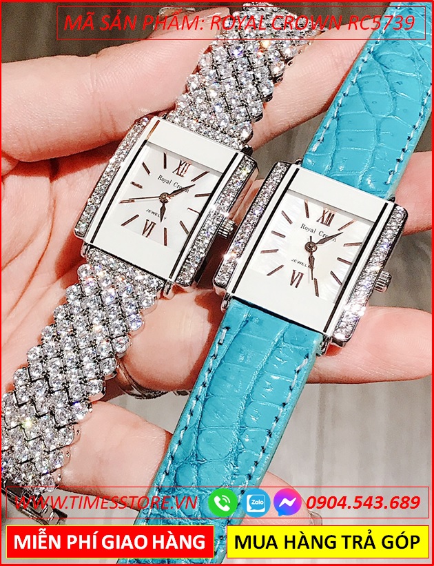 set-dong-ho-nu-royal-crown-jewelry-mat-chu-nhat-day-da-xanh-timesstore-vn